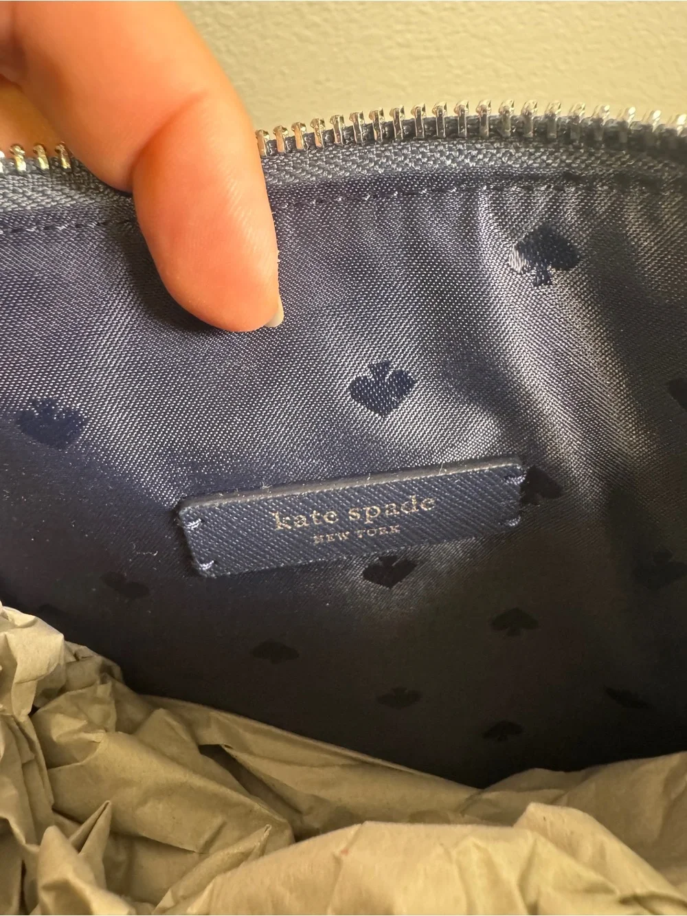 kate spade Glitter Small Tote in Navy